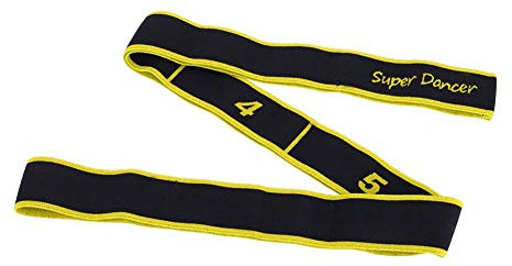 Yoga Widerstand Band, Latein Tanz Widerstand Band Gymnastikband mit 8 Schlaufen Kinder Yoga Band Stretching Gürtel (Gelb)