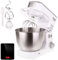 Adler Batidora Amasadora repostería Profesional Robot Cocina Orbital, 6 velocidades, 4 litros, 1000W MAX., Blanco + báscula Cocina