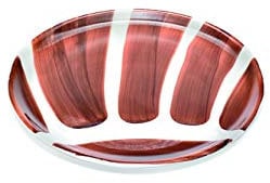 Zafferano Striche Set 2 Pizza Teller, handgemacht und handdekoriert, gebürstet, Steingut, d.33cm, Braun