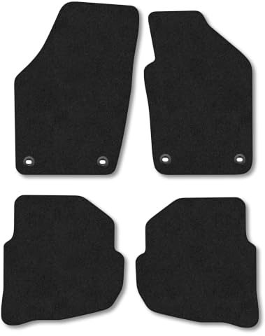 Compatible with Car Mats for VW Polo (2002-2009) Carpet | Black Edge Trim Tailored Fit Floor Mats Full Coverage Protection Accessories Easy Clean Anti Slip Made in the UK