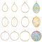 OLYCRAFT 30Pcs Gold Runde Open Back Lünette Tropfen Anhänger Oval Lünette Charms Offene Rahmen Mit 1 Schleife Für Schmuckherstellung Gepresste Blume DIY Harz Ohrringe Halskette 6 Styles