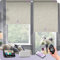 Graywind Customized Smart Roller Blinds Blackout, Textured Fabric Electric Windows Blinds Compatible with Alexa Google, Wifi Hardwired Motorised Roller Shades with Remote, Linen Beige