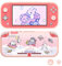 DLseego Protector Case for Switch Lite, Pink Painted Soft case with Thumb Grip Cap-Pink Space Bunny
