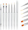 Pinceau Nail Art Ongles Gel Professionnel avec Capuchon Bouchon et Dotting Tool - LEA-SHALL 6 Pièces Pinceaux UV Construction Fin Liner/Plat/Rond French Manucure pour Ongle Peinture Acrylique Set
