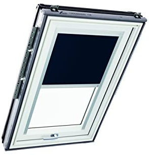 Original Roto Verdunkelungsrollo ZRV - Nahezu vollständige Verdunkelung - Führungsschiene Silber - Dachfenster Baureihe Designo R6/R8, i8 und Classic 64/84 - Größe 114/078 | 11/07 - Farbe Blau