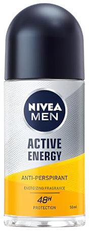 NIVEA Roll On Men Cool Active Energy 50ML (Pack of 3) Formulated With Zinc Complex, Provides Long-lasting 48h Antiperspirant Protection for All Skin Types, Including Normal Skin