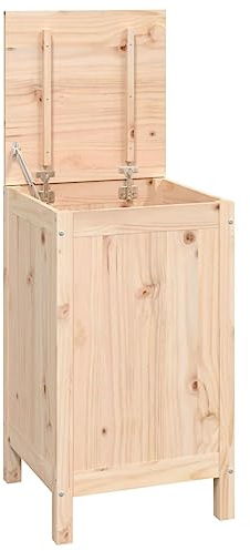 vidaXL Laundry Box 44x44x76 cm Solid Wood Pine