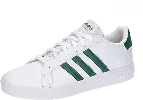 adidas Unisex - Bambini e ragazzi Grand Court Lifestyle Tennis Lace-Up Shoes, Cloud White Green Cloud White, 38 EU