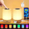 Taipow Nachttischlampe Touch Dimmbar mit 4 USB-A-Ladeanschlüssen, 8 Farben/10 Helligkeitsstufen, LED Tischlampe Nachtlicht Lampe Farbwechsel mit Ladefunktion Schlafzimmer Wohnzimmer -2er set