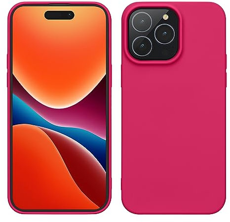 kwmobile Case compatible with iPhone 15 Pro Max Case - Soft Slim TPU Silicone Phone Cover - Neon Pink