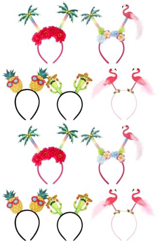 Abaodam Stirnband Flamingo 10 Stück Hawaii-stirnband Hawaii-party-kopfschmuck Tropische Haar-accessoires Hawaii-haarband-set Hawaii-haar-accessoires Kleid Für Sommer-haardekorationen