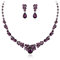 EVER FAITH Damen Schmuckset österreichisch Kristall Braut Floral Tropfen Halskette Ohrringe Set Dunkel Lila Silber-Ton