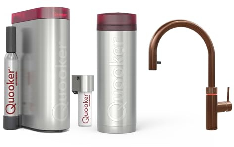Quooker mit Reservoire PRO3 und CUBE kochend Wasserhahn (Flex, Kupfer Rosé)