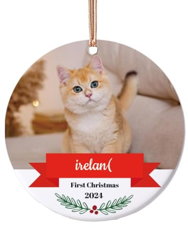 Personalisierte Weihnachtskugeln für Haustiere 2024, Haustier Weihnachtskugeln mit Foto und Namen, Weihnachtsbaumschmuck für Haustiere, Personalisierte Geschenke