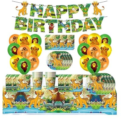 Décorations Anniversaire Roi Lion Deco Anniversaire Lion King Ballons Anniversaire Roi Lion Banderole Anniversaire Lion King Fête Vaisselle Set Roi Lion Vaisselle De Fete Lion King Vaisselle Fêtes