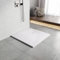 Heilmetz Receveur de Douche 90x90x2.6cm Bac de Douche en SMC Bac à Douche avec Drain Inclus, pour Cabine Douche, Effet Pierre, Blanc