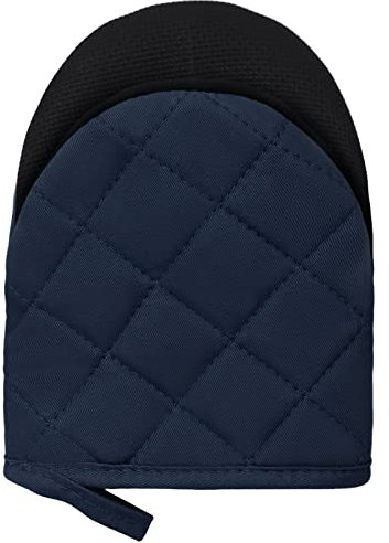 Short Oven Mitts, Silicone Heat Resistant Oven Mitts for Kitchen 500 Degrees Non Slip Grip Surfaces & Hanging Gloves for Baking BBQ Microwave Washable