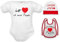 Babybody aus Baumwolle mit Spruch Ich liebe mein Papa kurz oder aus warmer Baumwolle Langarm Set mit Lätzchen Mütze und Baby-Strampler, Set Papa Body halbe Ärmel Hut Lätzchen, 9-12 Monate