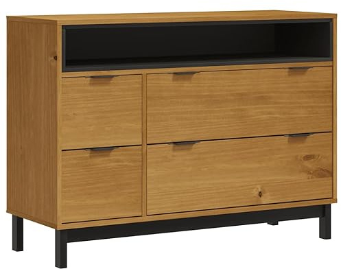 vidaXL Schubladenschrank FLAM 110x40x80 cm Massivholz Kiefer