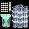 Messbecher Set, 8 Stück 250 ml und 2 Stück 100 ml Mischbecher mit Rührstäbe, Spitze Pinzetten und Fingerlinge, Epoxidharz Plastik Messbecher mit Maßstab Mark für Basteln,Gießformen, Schmuck Machen