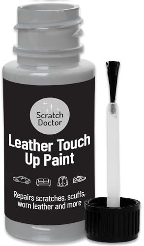 Scratch Doctor Leather Touch up Paint | For Furniture, Sofas, Cars Seats, Shoes, Handbags 15ml (Light Grey)
