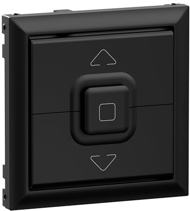 LEGRAND, SEANO Wippe für Rollladen-/Jalousieschalter und -taster mit 3-Tasten-Bedienung, Schalterabdeckung, Wippenplatte, Farbe: Schwarz lackiert, 765329