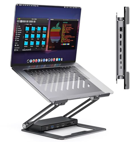 WAVLINK USB-C/A Laptop Dock with Ergonomic Design, 5K DP1/2+HDMI1/2, 100W PD in, 5Gbps USB-C/A, 2xUSB 2.0, 1Gbps RJ45, SD/TF Slots, 4-Pole Jack, for M1/M2/M3 Mac/HP/Dell/Asus/Acer