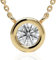 Ethos Jewelry 585 Echtgold Elegante 14k Gelbgold 0.12ctw Diamant Halskette - Verstellbar, Zierlich mit G Farbe VS-SI Diamanten, geeignet für Damen