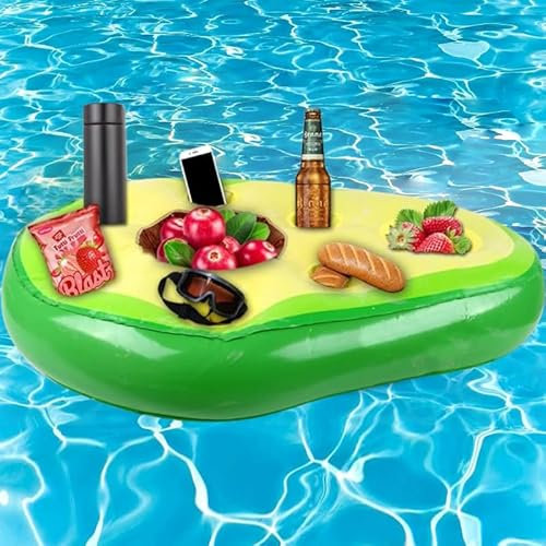 Aufblasbarer Becherhalter FüR Pool Aufblasbar Mit 8 LöChern, Aufblasbarer GeträNkehalter Pool Schwimmender Bierhalter Pool Mit Luftpumpe, Aufblasbares Tablett Bar Strand Pool Etc(Avocado)