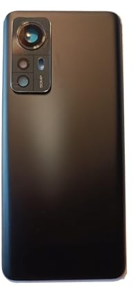 Batterieabdeckung + doppelseitiges Klebeband + Linse kompatibel mit XIAOMI 12 2201123G 2201123C / XIAOMI 12X 2112123AC 2112123AG Ersatz Glas Rückseite Rückseite Aufkleber + Linse mit Rahmen (Schwarz)