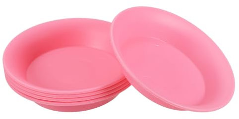 PATIKIL Lot de 5 soucoupes rondes en plastique de 7,6 cm pour plantes grasses, petites plantes en pot, rouge