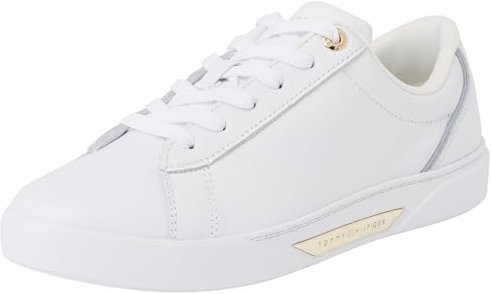 Tommy Hilfiger Baskets Femme Chic en Cuir, Blanc (White), 37