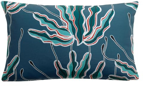 Vivaraise Outdoor-Kissen mit Druck Alga Indigoblau 30 x 50 cm
