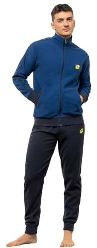 Lotto Tuta Pile Uomo Calda Invernale Stile Sportivo - Tuta Relax Uomo Molto Calda Taglie S M L XL XXL in Pile con Zip (IT, Testo, L, Regular, Regular, Jeans 222)