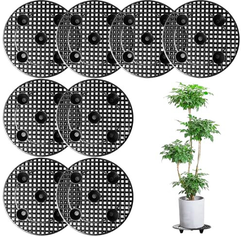 Asfrode 8 soportes para plantas en maceta, 30 cm, soporte grande para plantas, macetas de malla, soporte para plantas en maceta, esteras de plástico, posavasos, rejilla para bonsái para drenaje