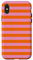 Hülle für iPhone X/XS Orange Pink gestreift Girly Aesthetic Preppy Stripes