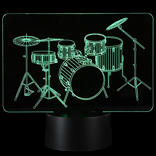 OSALADI 1 Satz Schlagzeug-Nachtlicht Nachtlicht Nachttischlampe LED-Lampe schlafzimmerlampe schlafzimmer lampen raumdeko schreibtischlampe Nachtlampe 3D-Illusionslampe Plastik