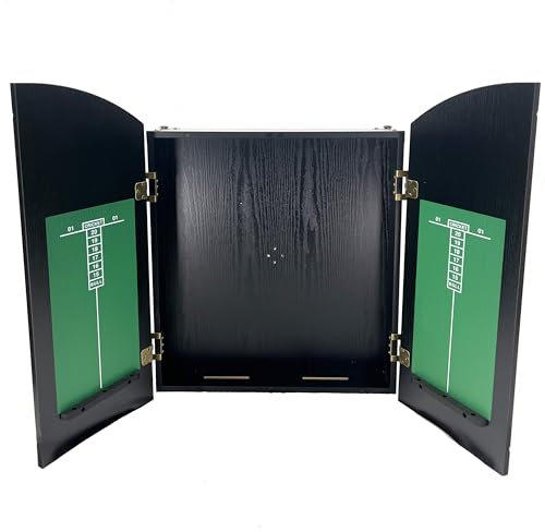 GORILLA DARTS Wooden Black Dartboard Cabinet Heavy Duty Deluxe Dart Board Cabinet