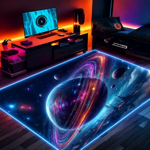 DEALZOOM Gaming-Teppich, RGB-LED-Licht (3 x 5 Kosmischer Ring
