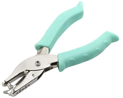 Einzellochstanze, 6mm Rundloch Lochzange, Einzellocher Metall Weichem Griff Handmotivstanzer Stanzzange Lochstanzer für Papier, Fotos, Grußkarten, Karten (Blau)