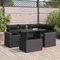 IKAYAA Rattan Gartenmöbel Set mit stauraum Gartenlounge Outdoor mit Verstellbare Tischplatte Polyrattan Lounge Terrassenmöbel für Garten Terrasse Balkon-Schwarz-5-tlg-Typ 2