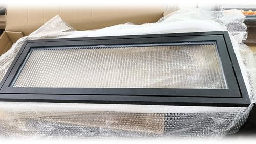 Ventanas correderas Ventana de ventilación de aluminio con travesaño de rayas verticales for cobertizo, rotación de 360°, 14, 18, 20, 22 y 26 pulgadas de alto, con cerradura, for uso doméstico, ideal