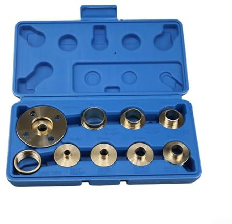 Zilimontt 10-teiliges Messing-Oberfräsenführungsbuchsen-Set mit Acryl-Grundplatte, Zentrierstift, kompatibel mit Kabel, für Bosch, Dewalt, für Handwerker
