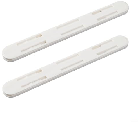 Lot de 2 glissières de tiroir en plastique blanc pour bacs de rangement et paniers, rails coulissants de 26,4 cm avec glissement lisse pour armoire de cuisine, placard et bureau