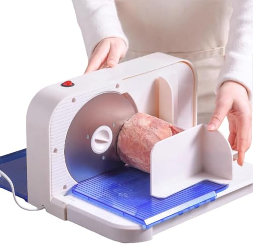 Allesschneider Klappbar Elektrisch Brotschneidemaschine Aufschnittmaschinen Für Verschiedene Lebensmittel Wie Fleisch, Brot, Gemüse, Schinken, Käse Usw 200 W Schnittbreite 0-15 Mm Ø Messer 19 Cm