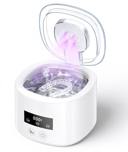Ultraschallreinigungsgerät 50kHz, 2000mAh Ultrasonic Cleaner mit UV-Lampe | Wiederaufladbar über 2000-mAh-Akku, UV-Lampe zur Sterilisation, 230 ml für Zahnersatz, Zahnbürstenkopf & Schmuck