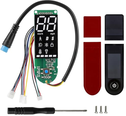 Scooter eléctrico salpicadero para Xiaomi 1S/Pro/Pro2, pantalla LED y placa de tablero BLE, placa Bluetooth de 4 cables con función de doble freno + juego de panel de interruptor (incluye juego de