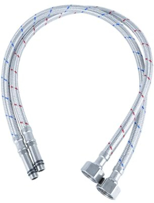 QEDBOJE 2 Flessibili per Miscelatore in Acciaio Inossidabile, Tubi Rubinetto Anti-perdita, Collegamento Sicuro per Acqua Calda/Fredda, Installazione Rapida