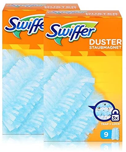 Swiffer Pliumeau Duster Attrape & Retient 9 Recharges Dépoussiérantes, Attrape Et Retient 3 Fois Plus De Cheveux Et Poussière Qu’Un Plumeau Ordinaire