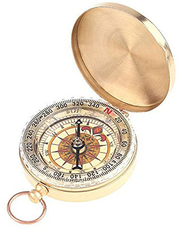 SODIAL(R) Nicey Classic-Pocket-Style Multifunktions Camping Kompass, Damen, Gold